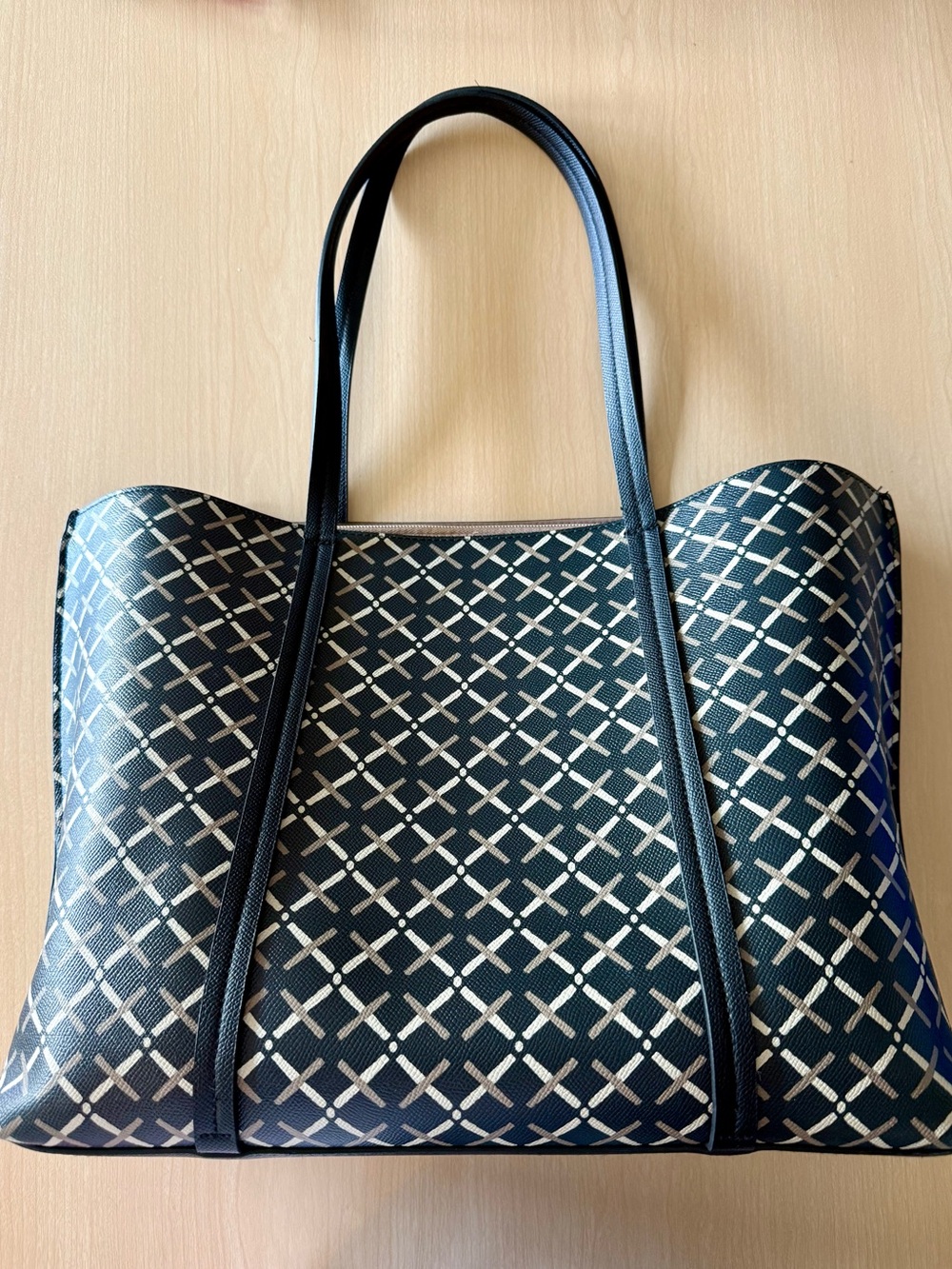 Black Patterned Tote Bag